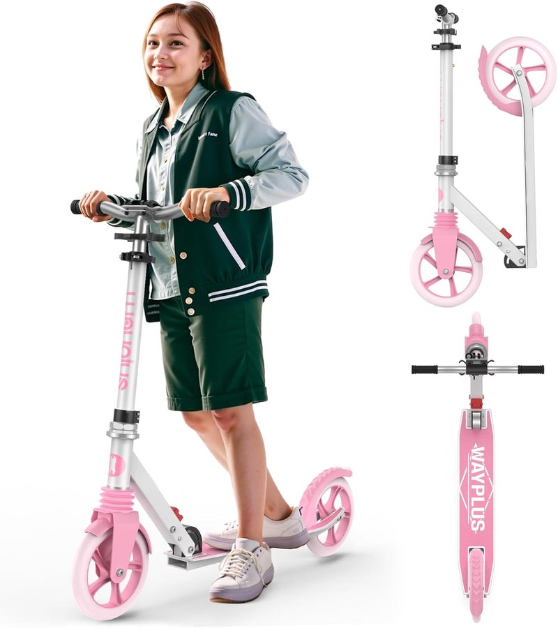 WAYPLUS Kick Scooter for Ages 6+,Kid, Teens & Adults. Max Load 240 LBS. Foldable, Lightweight, 8IN Big Wheels for Kids, Teen and Adults, 4 Adjustable Levels. Bearing ABEC9 - Image 1